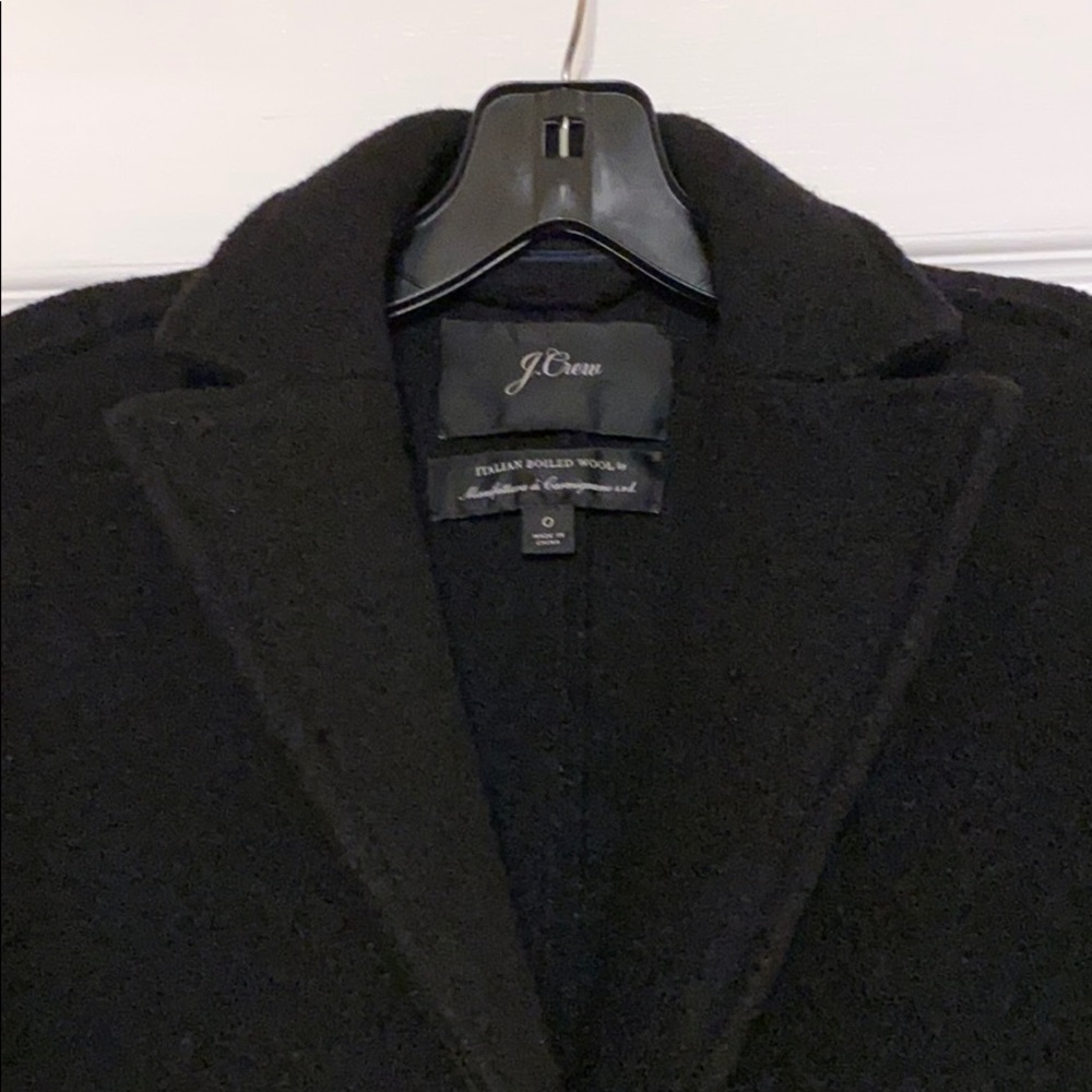 J. Crew Daphne Boiled Wool Topcoat, Black Size 0